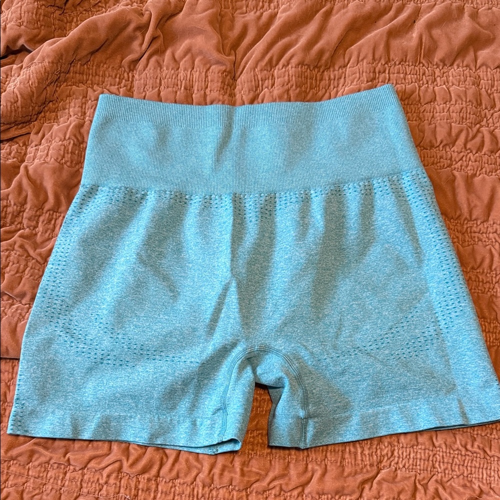 Blue High-Waisted Shorts